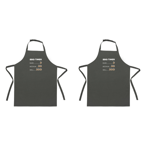 2x Splosh Fathers Day 90cm Polyester BBQ Timer Apron Cooking/Grilling Bib Black