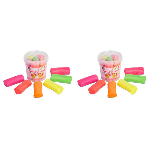 2PK Educational Colours Fun Modelling Dough Kids Craft Toy Fluroscent