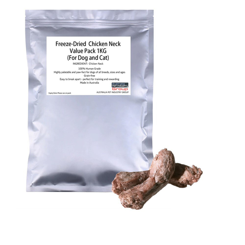 Petsbuddy Freeze-Dried Chicken Neck 1kg Healthy Protein Dog Food Pet Treats
