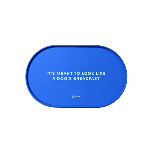 Gummi 45cm Silicone Dog Feeding Mat Pet Feeder - Blue