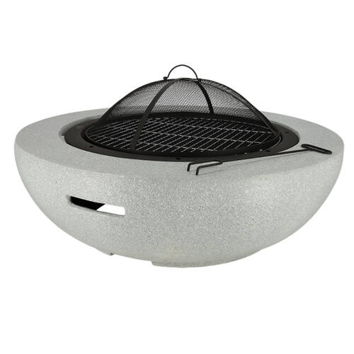 Esschert Design MgO Fire Bowl Large Garden Patio Outdoor 90.8cm Grey