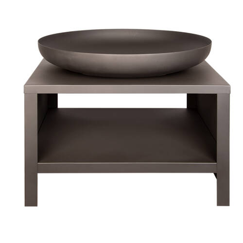 Esschert Design Black Fire Bowl w/ Wood Storage Home Garden Fireplace 80cm