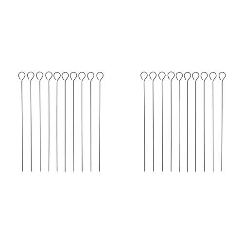 2x 10pc Esschert Design Barbecue Skewer Stainless Steel Cooking Utensil Silver