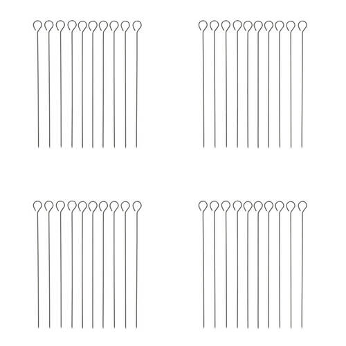 4x 10pc Esschert Design Barbecue Skewer Stainless Steel Cooking Utensil Silver