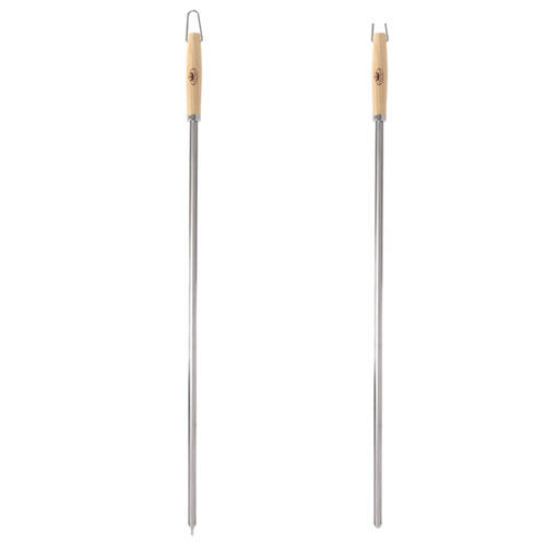 2PK Esschert Design V-Shaped Barbecue Skewer Stainless Steel Large Silver
