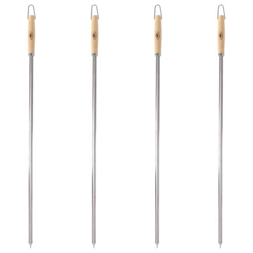 4PK Esschert Design V-Shaped Barbecue Skewer Stainless Steel Large Silver