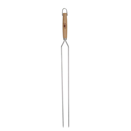 4PK Esschert Design Wide Double Prong BBQ Skewer Stainless Steel Silver