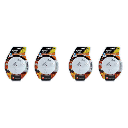 4PK Family First Heat Detection Alarm Air Temperature Detector For All Rooms 9V 