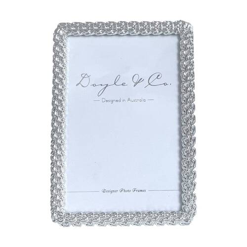SS Collective Silver Textured Layered Petal Rectangle Photo Frame 4x6