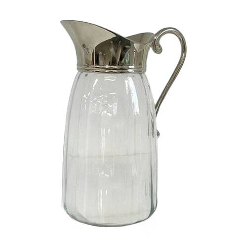 SS Collective Tall Epoque Pitcher/Jug Clear W/ Silver Handle & Spout 2L