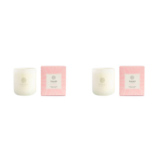 2PK Tilley Classic White Velvet & Rose Soy Candle Scented 375g