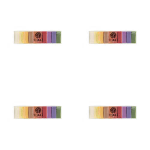 4x 10pc Tilley Classic White Vivid Rainbow Soaps Pack Ten Fragrances 10x50g