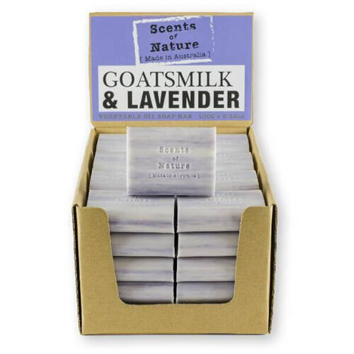 40PK Scents of Nature Goatsmilk & Lavender Scent Vegetable Oil Soap Bar 100g Purple