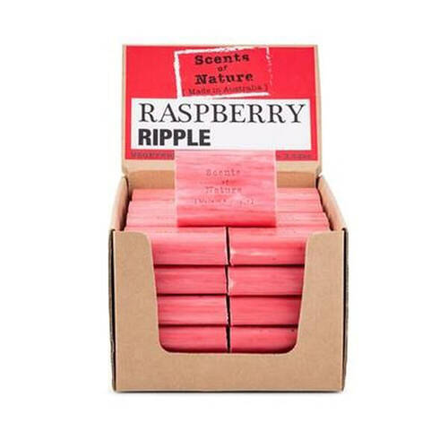 40PK Scents of Nature Raspberry Ripple Scent Vegetable Oil Soap Bar 100g Red