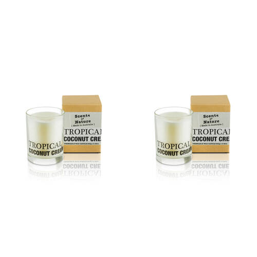2PK Scents Of Nature Tropical Coconut Cream Soy Candle Scented 240g