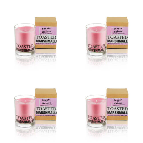4PK Scents Of Nature Toasted Marshmallow Soy Candle Scented 240g