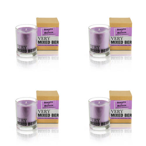 4PK Scents Of Nature Very Mixed Berry Soy Candle Scented 240g