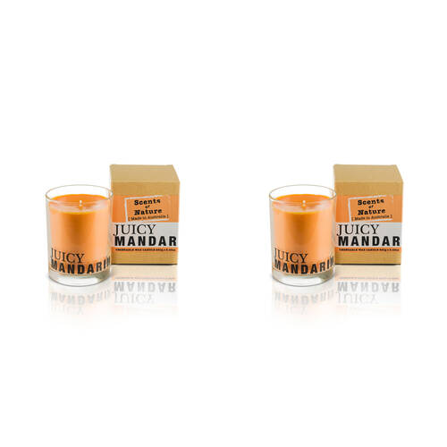 2PK Scents Of Nature Juicy Mandarin Soy Candle Scented 240g