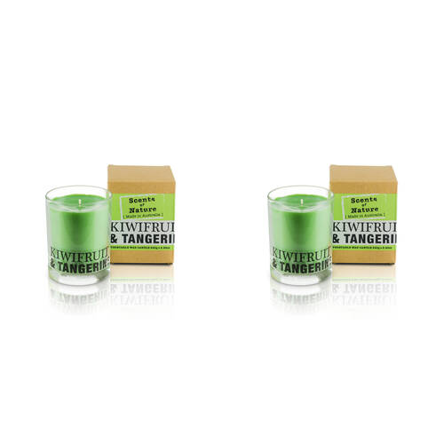 2PK Scents Of Nature Kiwifruit & Tangerine Soy Candle Scented 240g