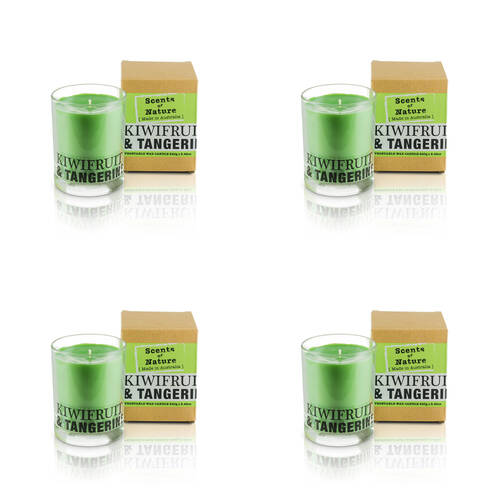 4PK Scents Of Nature Kiwifruit & Tangerine Soy Candle Scented 240g
