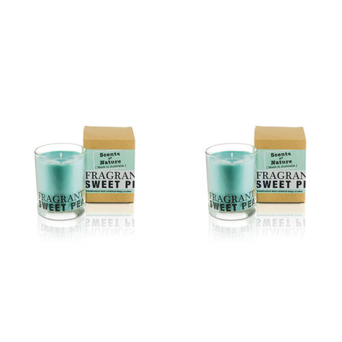 2PK Scents Of Nature Fragrant Sweet Pea Soy Candle Scented 240g