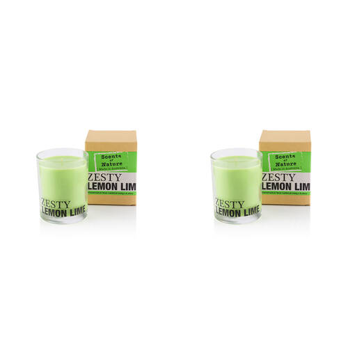 2PK Scents Of Nature Zesty Lemon Lime Soy Candle Scented 240g