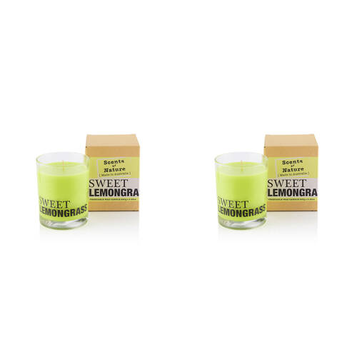 2PK Scents Of Nature Sweet Lemongrass Soy Candle Scented 240g