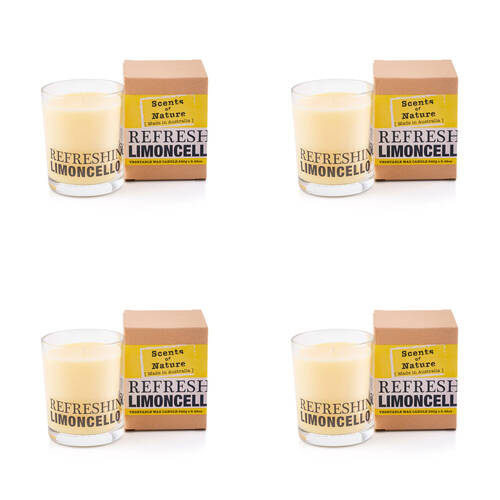 4PK Scents Of Nature Refreshing Limoncello Soy Candle Scented 240g