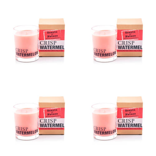 4PK Scents Of Nature Crisp Watermelon Soy Candle Scented 240g