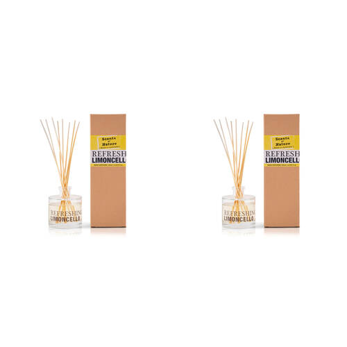 2PK Scents Of Nature Refreshing Limoncello Reed Diffuser Citrus Fragrance 150ml