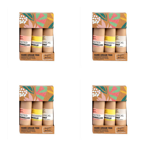 4x 3pc Scents Of Nature Hand Cream Trio Set Limited Edition 3x75ml