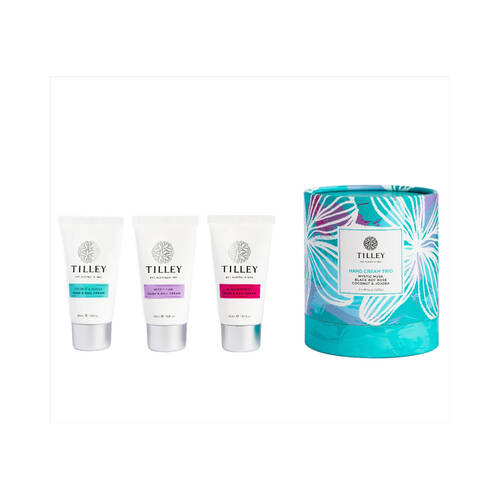 3pc Tilley Classic White Hand & Nail Cream Musk Rose Coconut Jojoba 3x45ml