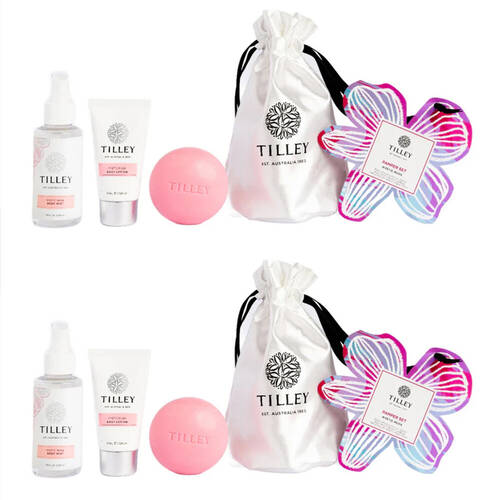 2x 3pc Tilley Classic White Body Pamper Set Mystic Musk Lotion Mist & Soap Bar