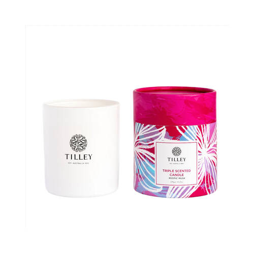Tilley Classic White Triple Scented Soy Candle Mystic Musk 375g