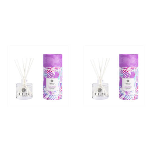 2PK Tilley Classic White Mini Triple Scented Reed Diffuser Mystic Musk Scent