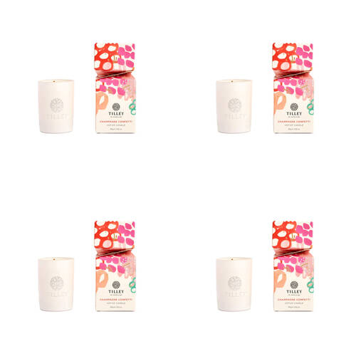 4PK Tilley Classic White Festive Votive Bon Champagne Confetti Limited Edition