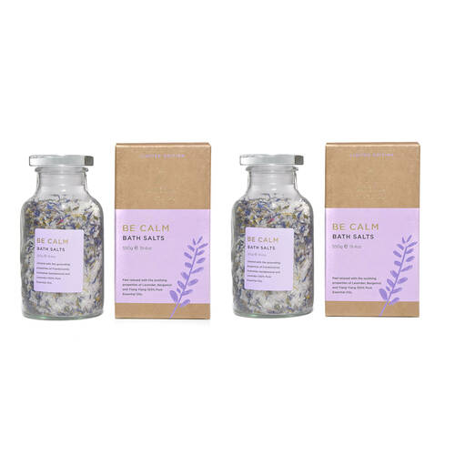 2PK Aroma Natural Bath Salts Be Calm Lavender Bergamot & Ylang 550g