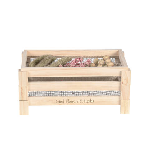 Esschert Design Wooden Herb & Flower Drying Screen w/ 3 Shelves Natural