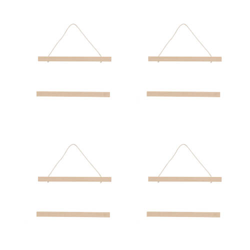 4PK Esschert Design Wooden Poster Hanger Home/Indoor Organiser Small Natural