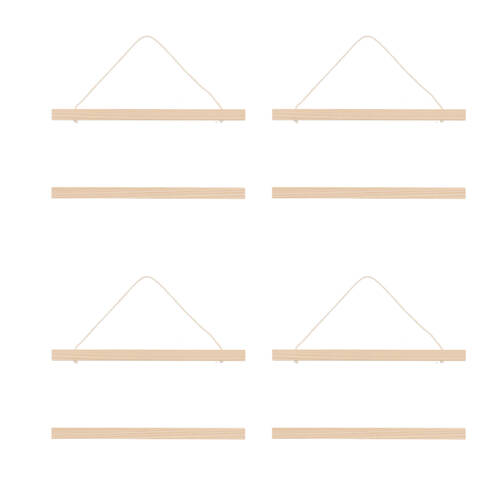 4PK Esschert Design Wooden Poster Hanger Home/Indoor Organiser Medium Natural