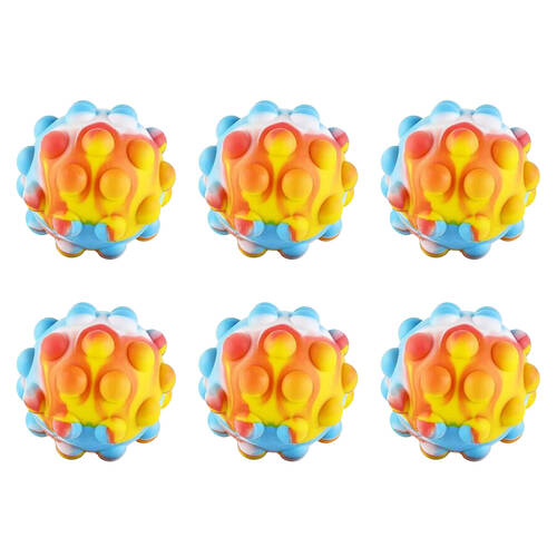 6PK Kids Gigantic Bubble Pop Fidget Squeeze Ball Toy Assorted 10cm 3y+