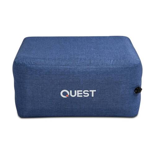 Quest Outdoors Air Foot Stool Inflatable Water-Resistant Drawstring Bag Navy