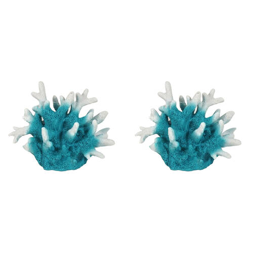 2PK Dudley's World Of Pets Aquarium/Fish Tank Resin Resin Coral Decor 19cm