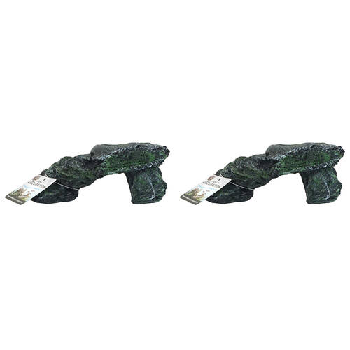 2PK Dudley's World Of Pets Aquarium/Fish Tank Resin Resin Faux Slate Decor 19cm