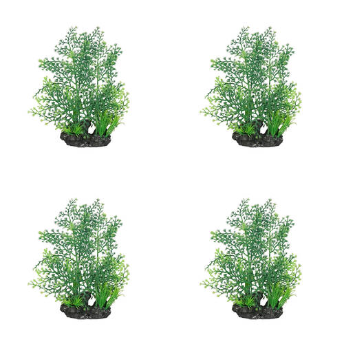 4PK Dudley's World Of Pets Aquarium/Fish Tank Resin Flat Plant Decor 16cm