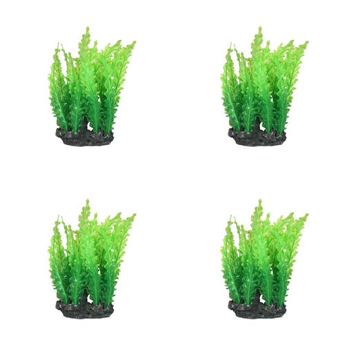 4PK Dudley's World Of Pets Aquarium/Fish Tank Resin Fern Plant Decor 27cm