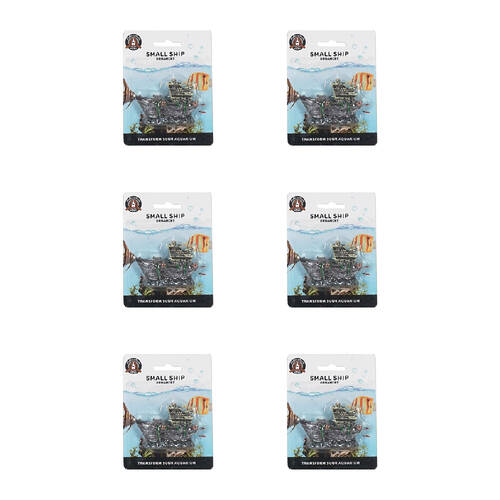6PK Dudley's World Of Pets Aquarium/Fish Tank Small Ship Decor 13cm