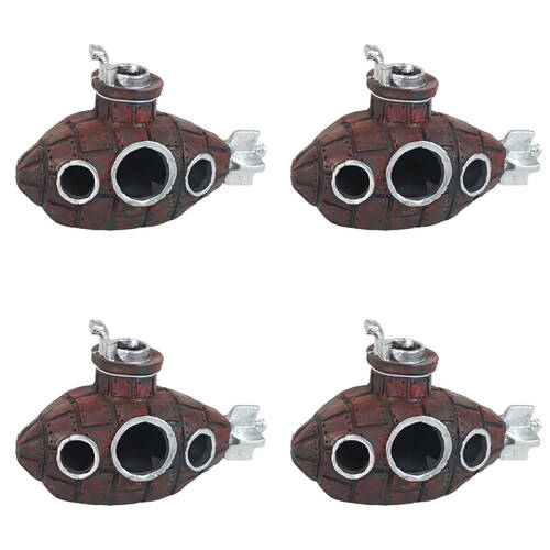 4PK Dudley's World Of Pets Aquarium/Fish Tank Submarine Decor 12cm