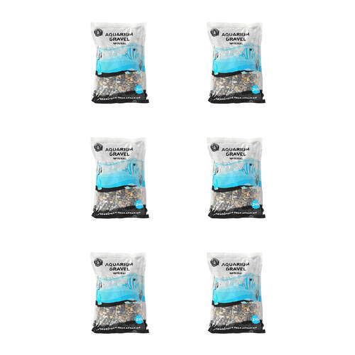 6PK Dudley's World Of Pets Aquarium/Fish Tank Gravel 2kg - Natural