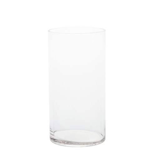 Belle Cylinder Glass Flower Vase Decor 18x35cm - Clear